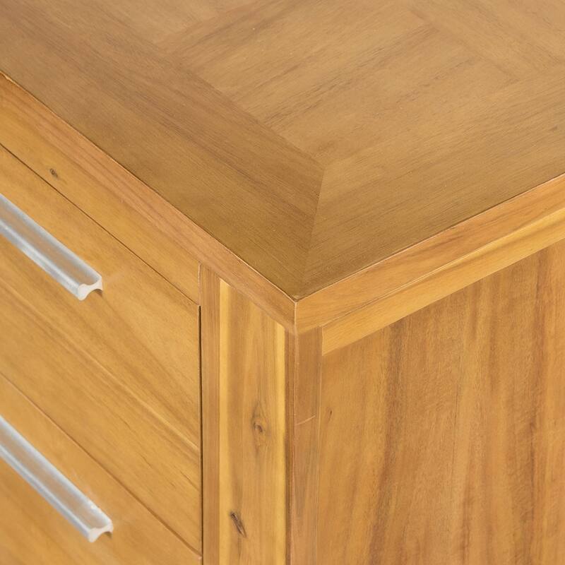 Nightstand Brown Office Wooden Accent Cabinet, Magazine Storage Cabinet, Living Room Small Storage Cabinet with 2 Drawer