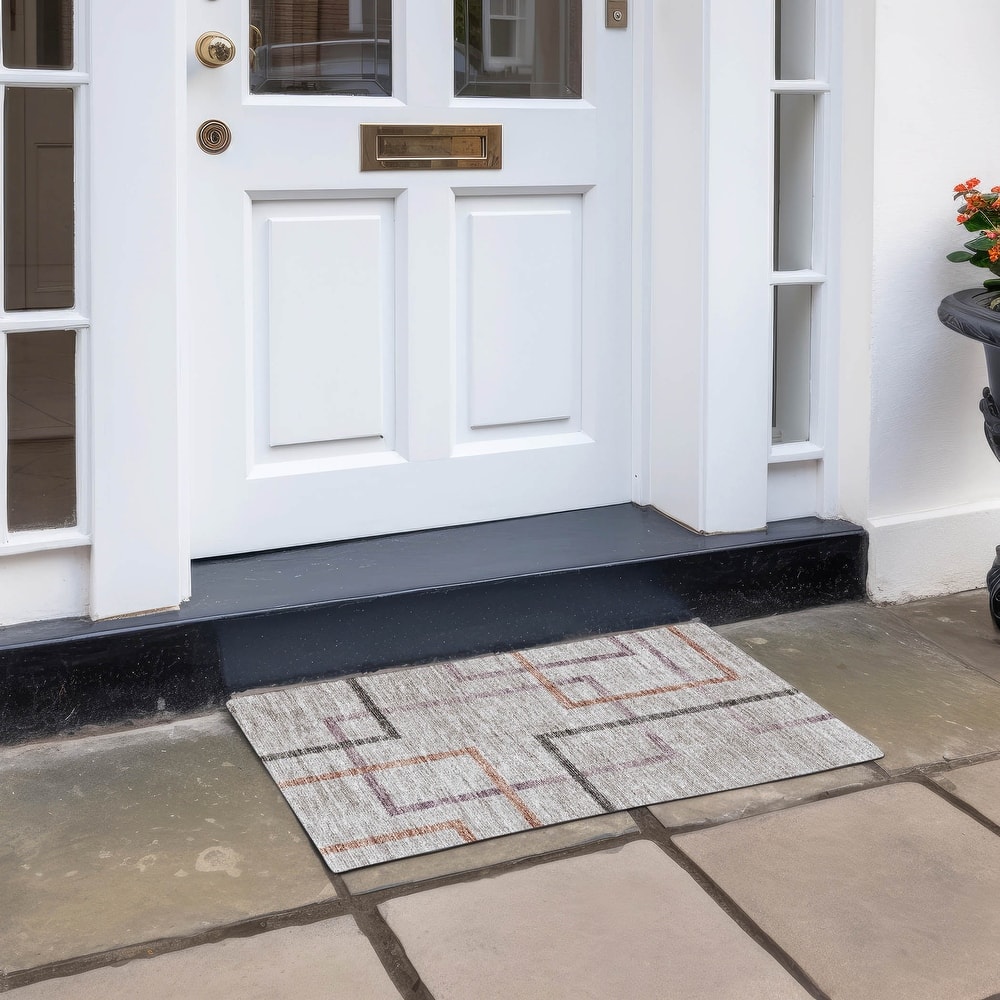 Machine Washable Indoor/ Outdoor Chantille Contemporary Geo Rug