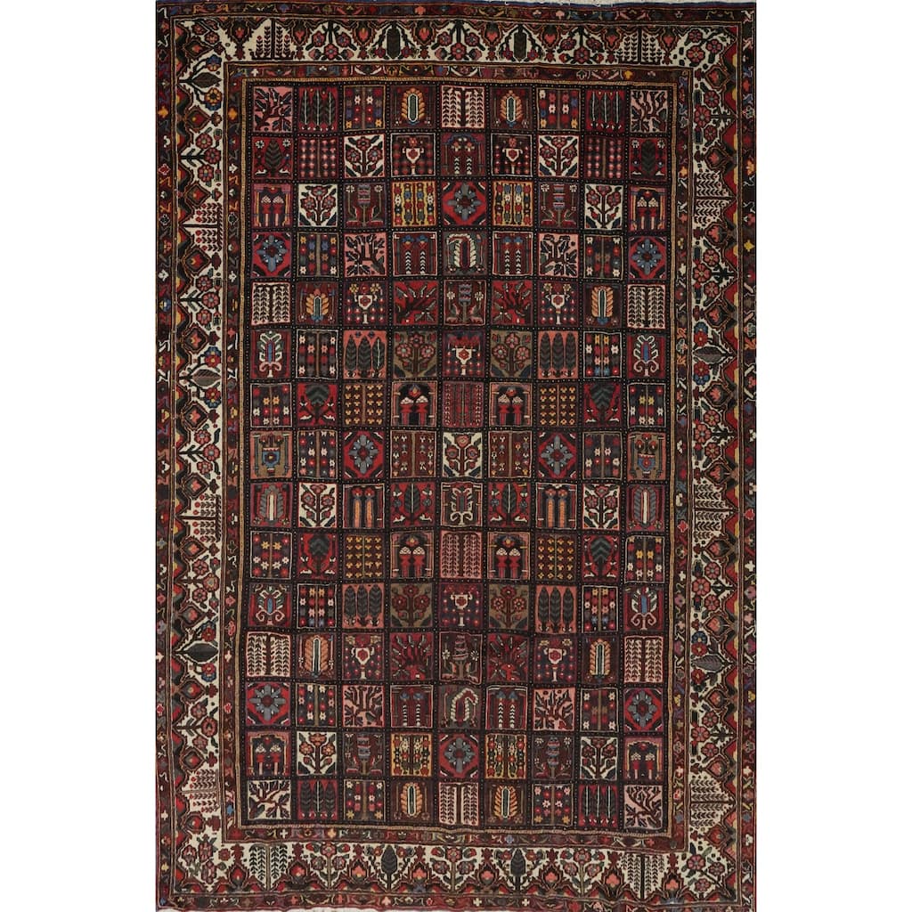 Hand Knotted Oriental 100% Wool Carpet Traditional Geometric Red Bakhtiari Area Rug - 14' 10'' X 11' 0''