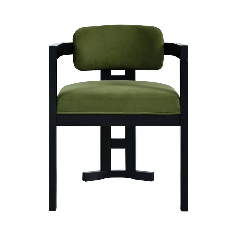 Indoor Upholstered Wood Dining Chair(Set of 2),Green+Black