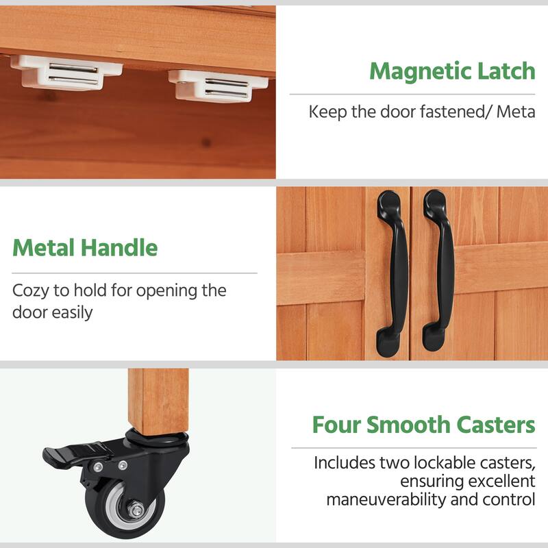 Yaheetech Garden Potting Bench Table Wooden Storage Cabinet