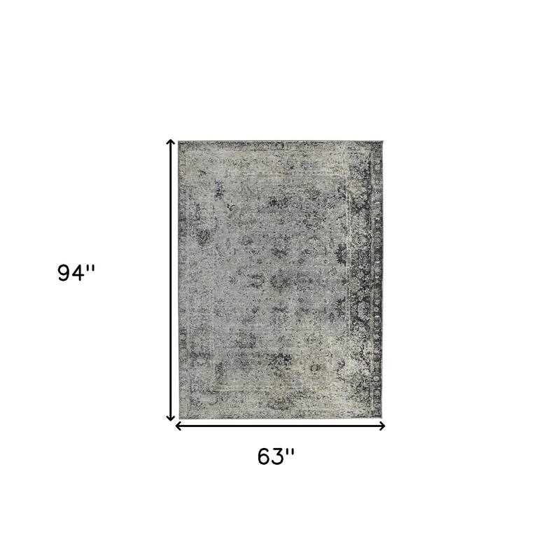 HomeRoots Floral Medallion Transitional Rectangle Area Rug