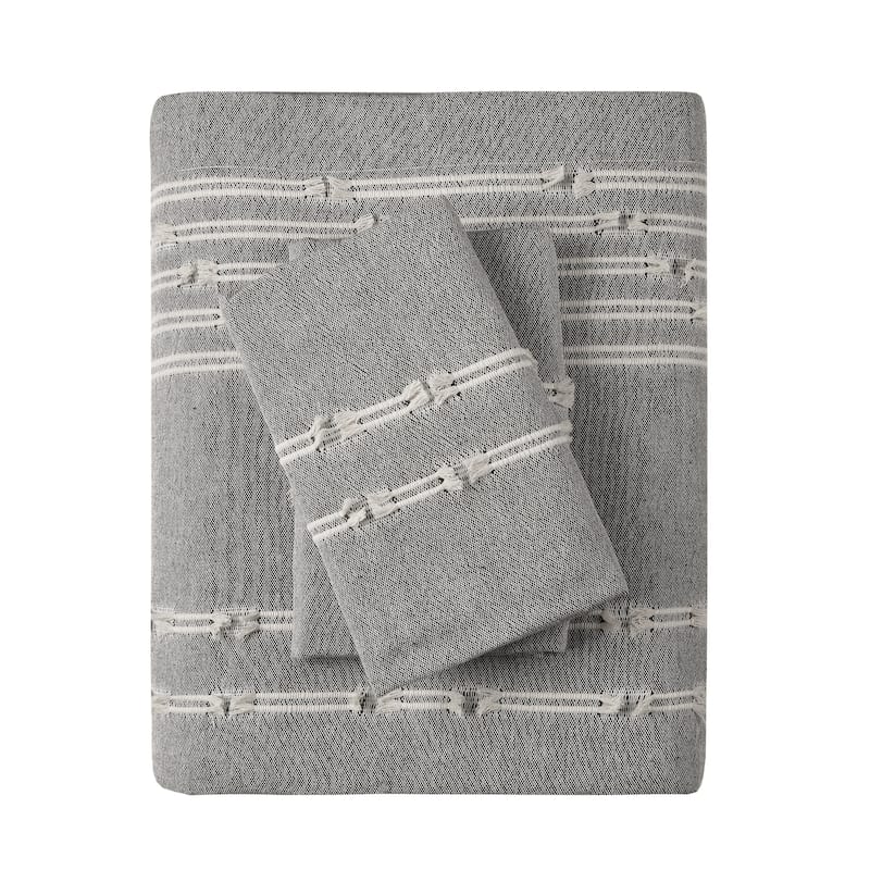 INK+IVY Kara 3 Piece Cotton Jacquard Duvet Cover Set (Insert excluded)