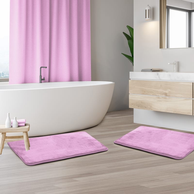 Clara Clark Ultra Soft Plush Bathroom Rug - Non-Slip, Velvet, Memory Foam Bath Mat - Set of 2