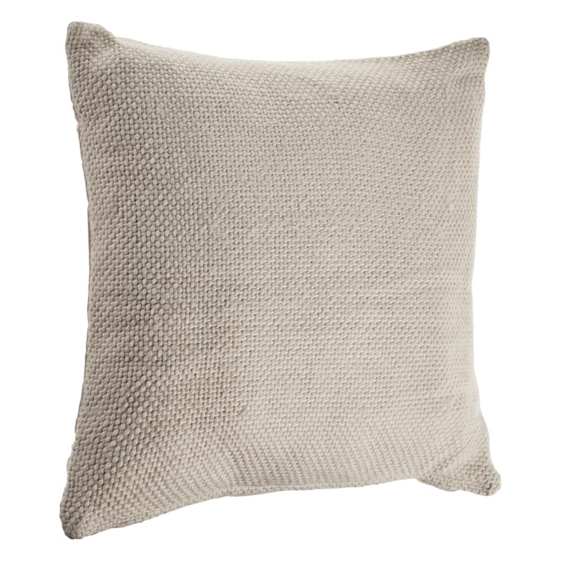 HomeRoots 18" X 18" Cream 100% Cotton Zippered Pillow