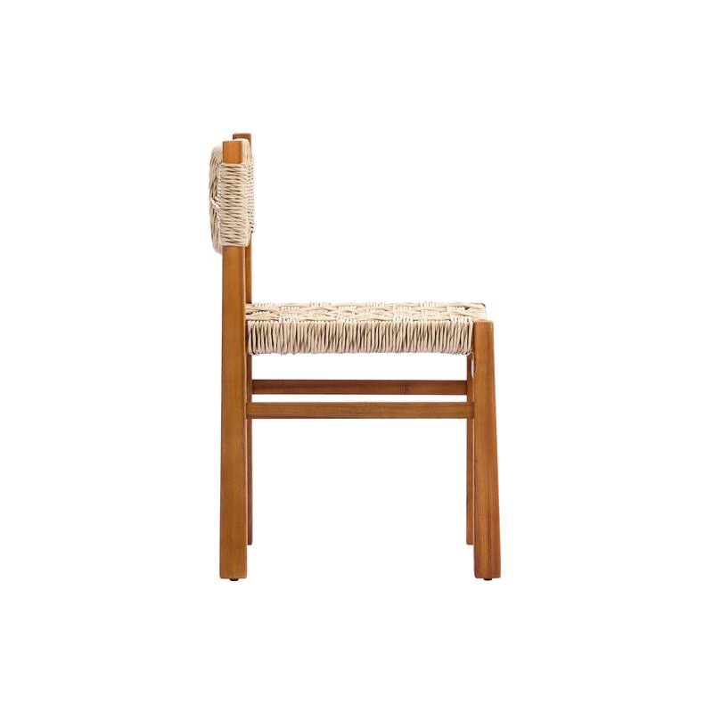 Christopher Knight Home - 7-Piece Acacia Wood Outdoor Dining Table Set with Wicker Dining Chairs and 79" Expandable Table