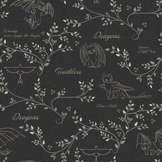 How to Train Your Dragon Toothless Radical Nature Black Peel and Stick Wallpaper
