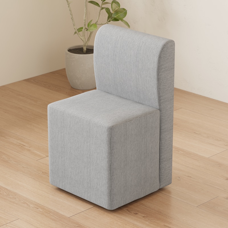 Dining Chair With Casters, Modern Rolling Dining Chair, Footstool With Wheels - Grey