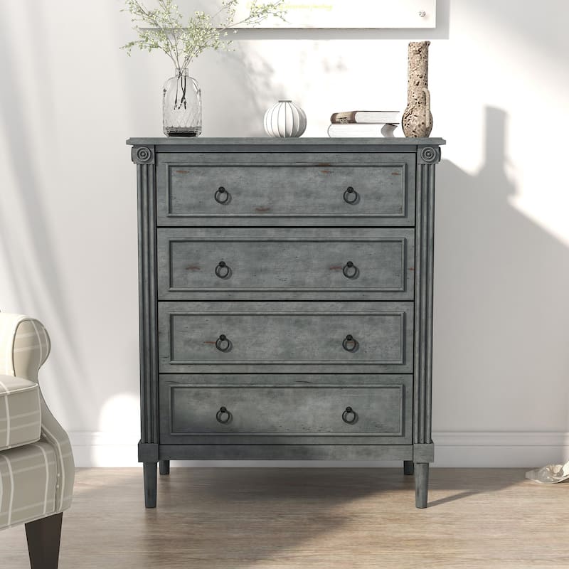 Joneigh Traditional Solid Wood 4-Drawer Chest by Furniture of America