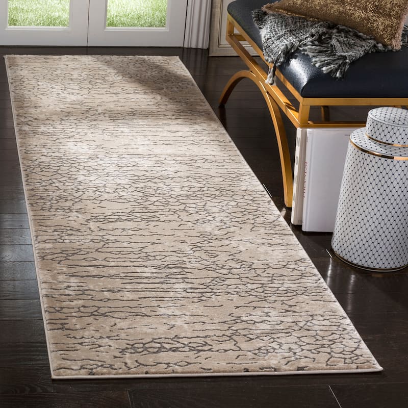 SAFAVIEH Meadow Silvina Modern Abstract Rug - 2'7" x 8' Runner - Beige