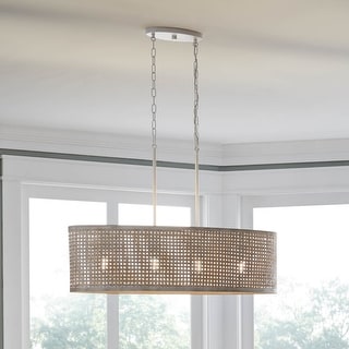 Kichler Lighting Sayulita 4-Light White Wicker Chandelier