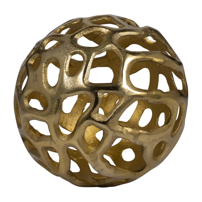 Sagebrook Home Modern Glam 6" Cut-Out Metal Round Orb - 6" x 6" x 6"