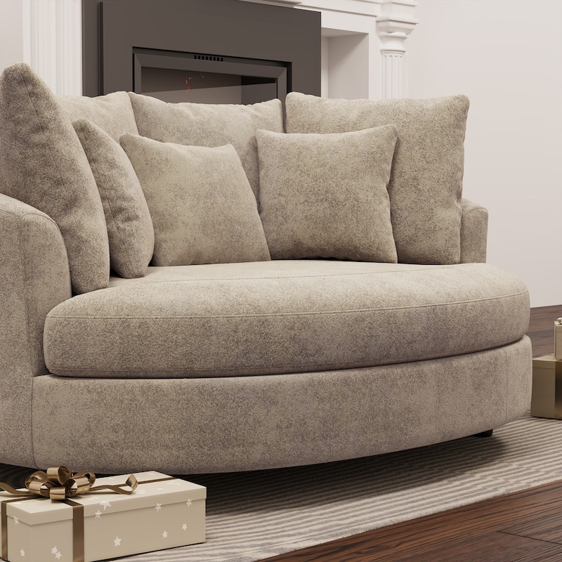 70.1"W Modern Chenille Loveseat with 7 Cushions,Oversized Accent chair