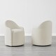 preview thumbnail 10 of 12, Modern Swivel Dining Chair with Hidden Wheels & Arm Set of 2 - Linen