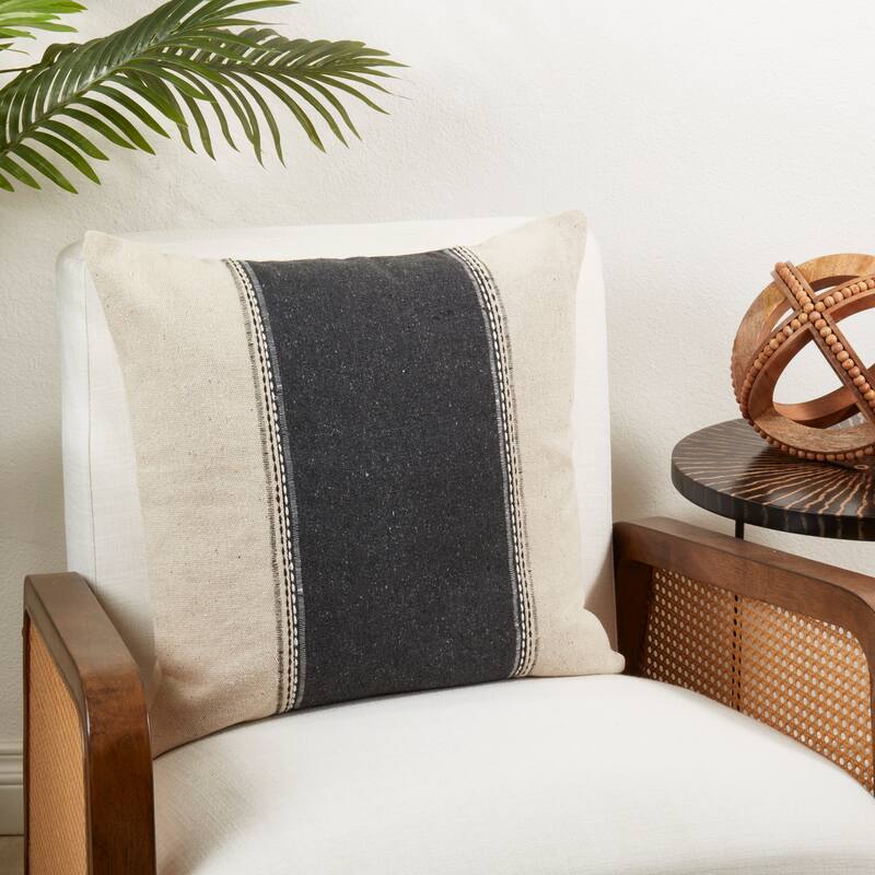 Linear Harmony Banded Throw Pillow