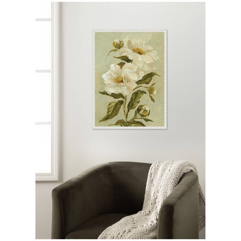 Kate and Laurel AQ Floral No 9 by Annie Quigley Framed Canvas Wall Art Print