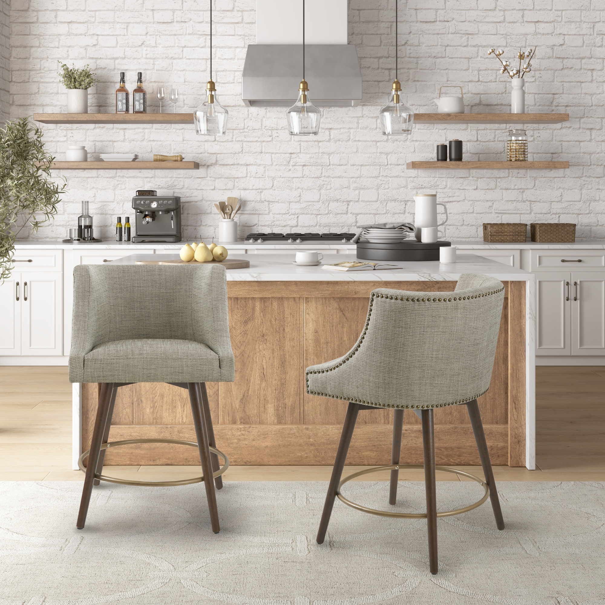 Madison Park Quarry Swivel Counter Stool