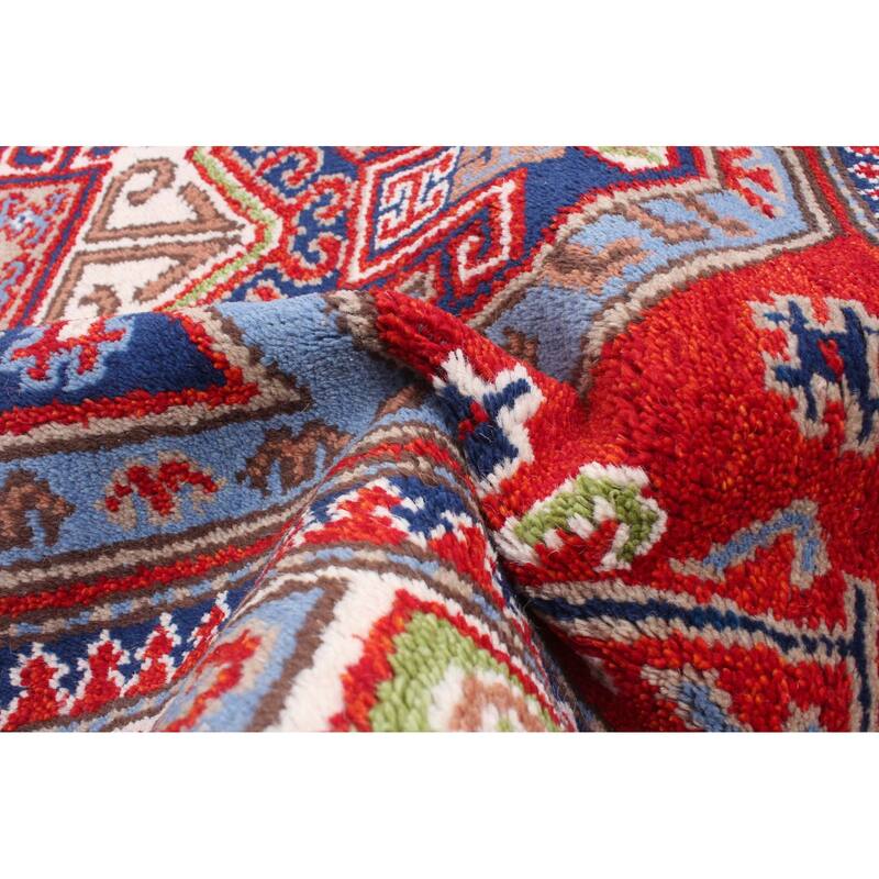 ECARPETGALLERY Hand-knotted Royal Kazak Dark Red Wool Rug - 4'0 x 5'11