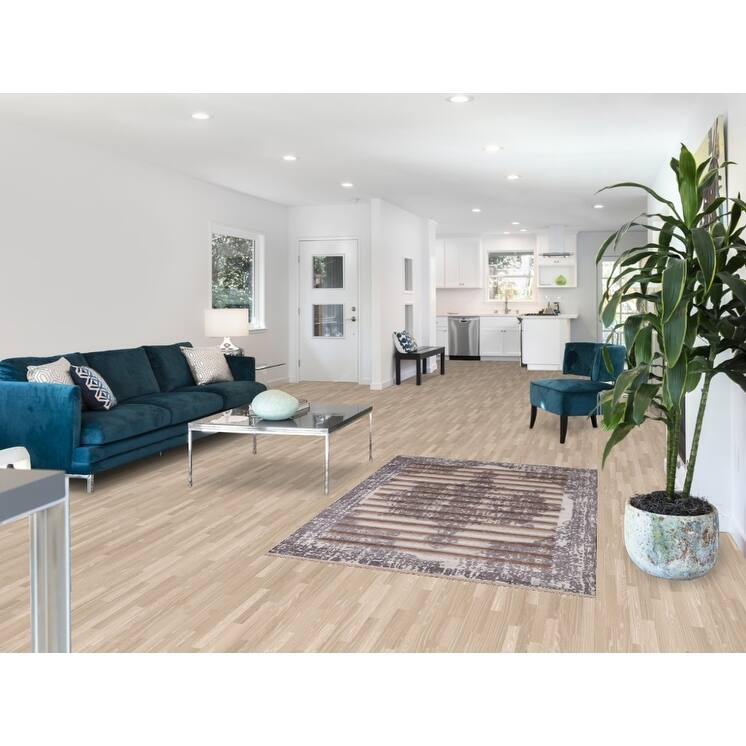 Striped Modern Abstract Rug Hand-Knotted Wool Carpet - 3'11"x 5'11"