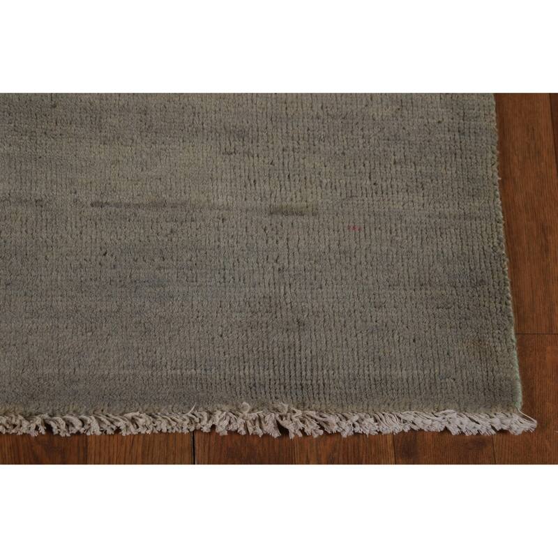 Green & Gray Gabbeh Oriental Rug Handmade Wool Carpet - 3'4" x 5'0"