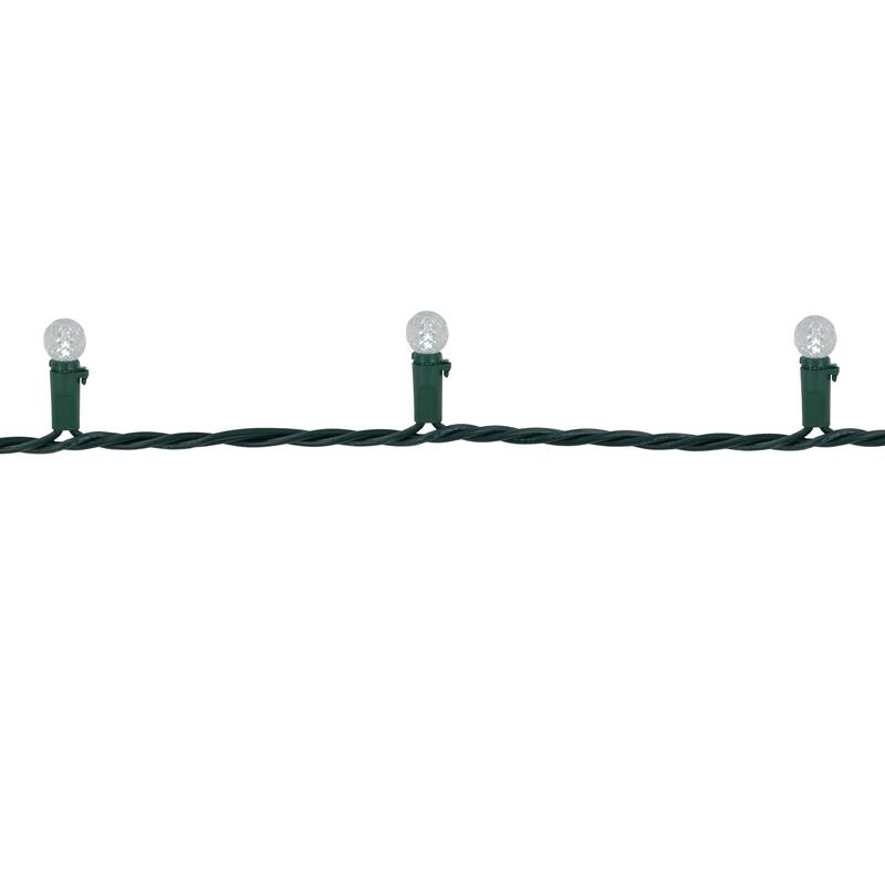 LED G12 Berry Christmas Lights - Pure White - 16' Green Wire - 50 ct