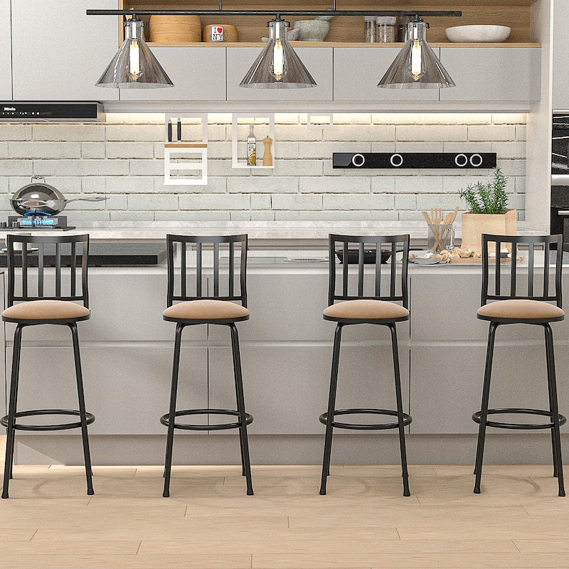 Javlergo Set of 2/Set of 4 Bar Stools, Adjustable-Height Swivel Counter Stools