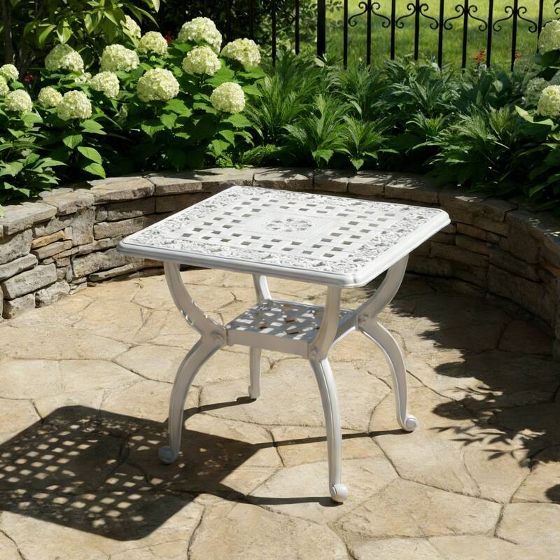Stylish Aluminum Square Coffee Table for Outdoor Living Room