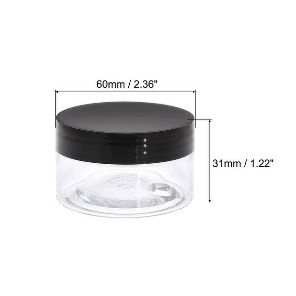 Round Plastic Jars with Black Screw Top Lid, 4Pcs Bed Bath & Beyond 35937153