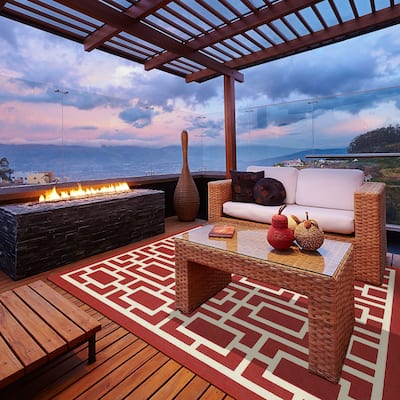 Style Haven Martinique Geometric Lattice Indoor Outdoor Area Rug