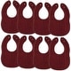 preview thumbnail 10 of 60, Muslin Cotton Baby Bibs Adjustable Size with Easy Snaps by Comfy Cubs Wine - Pack of 8