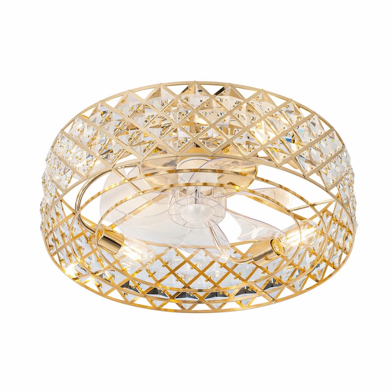 16.5"/19"/20" Vintage Distressed White Low Profile Ceiling Fan with Remote (7-Blade)