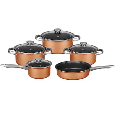 9 Piece Non Stick Cookware Set in Bronze