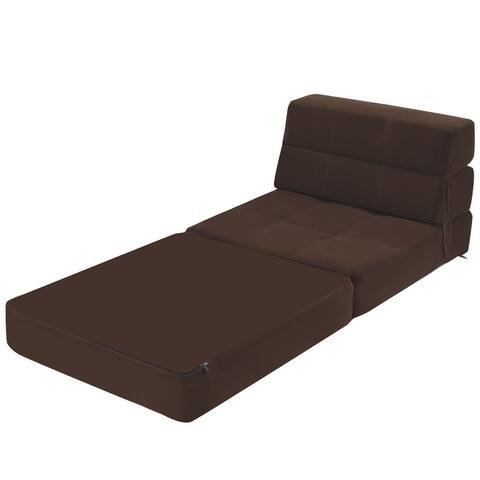 Tri-Fold Folding Chair Convertible Sleeper Bed - Sofa dimension: 29" x 32" x 26"