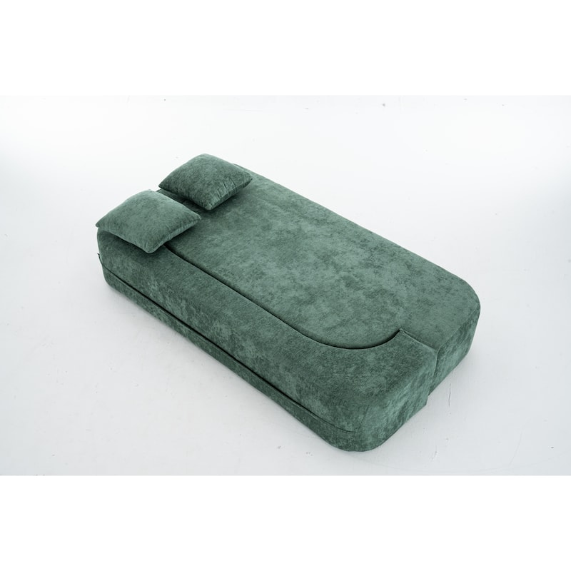 3-Seater Convertible Sofa Bed, Chenille Fabric Sleeper Sofa, High-Density Sponge Daybed, No Assembly Required