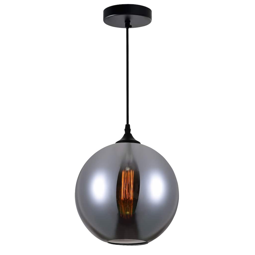 Glass 1 Light 10in Smoke Down Mini Pendant