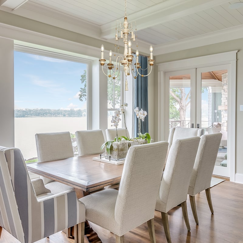 Farmhouse Wood 9-Light Chandelier French Country Classic Candle Light for Dining Room