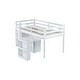 preview thumbnail 34 of 38, Twin Rubber Wood Loft Bed with Drawer Cabinet, Shelf Cabinet and Pull-out Desk with a Two-tier Side Shelf
