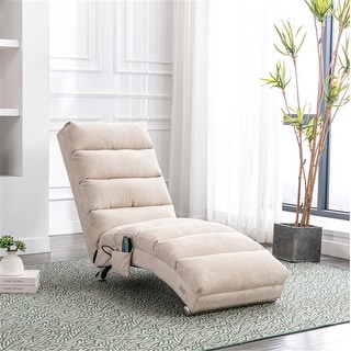 Linen Chaise Lounge Indoor Chair Lounger for Office Living Room - Bed ...