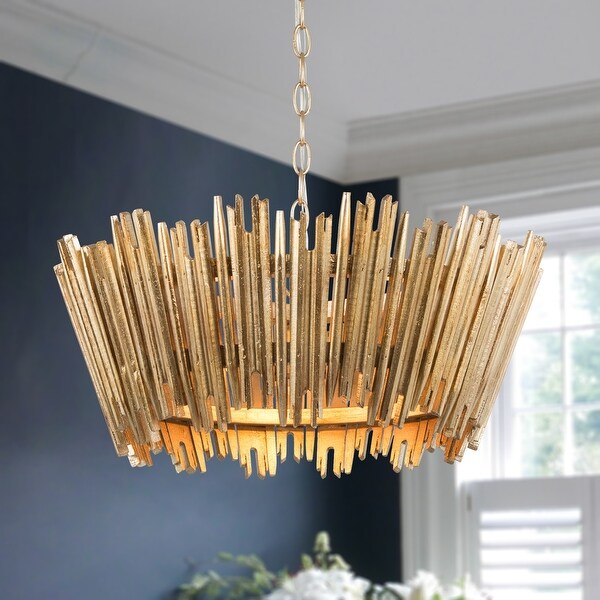 Mid Century Modern Glam Chandelier Gold