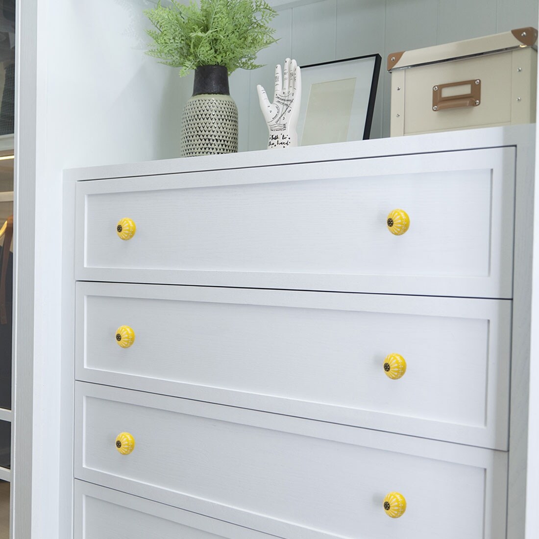 Shop 40mm Dia Ceramic Knobs Round Drawer Knob Pull Handle Cabinet Cupboard Wardrobe Dresser Decorative Replacement Yellow 1pcs Overstock 28851765