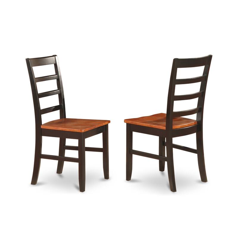 5-Piece Round Black Finish Solid Wood Top Dining table with 4-Chairs with