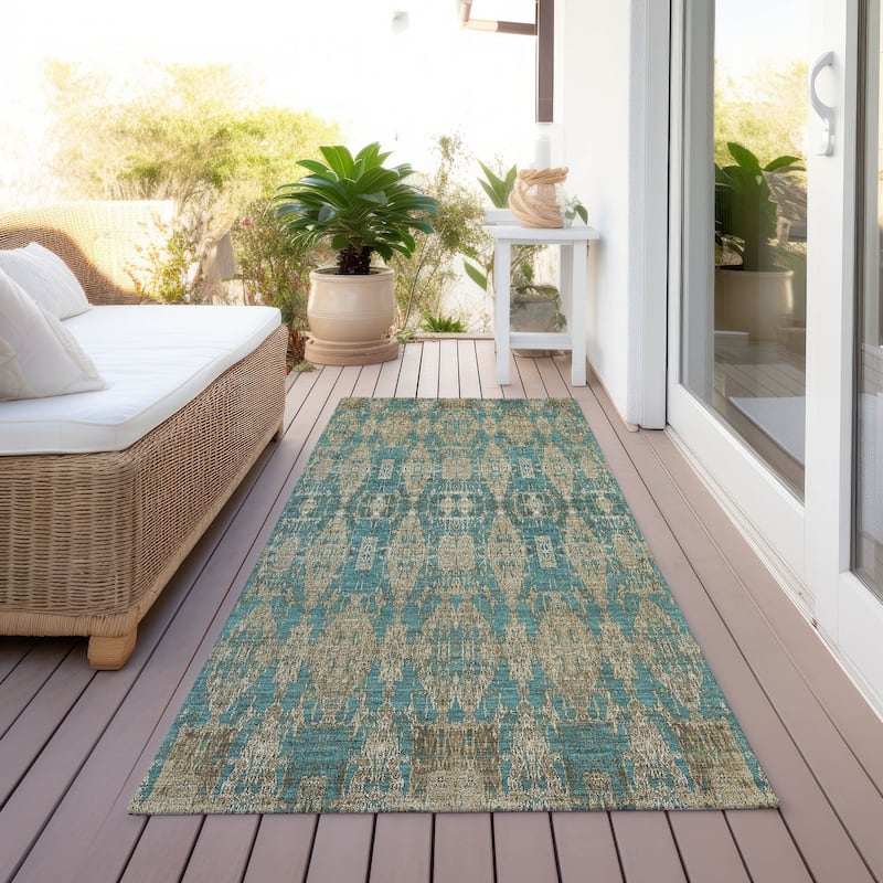 Machine Washable Indoor/ Outdoor Chantille Moroccan Boho Rug