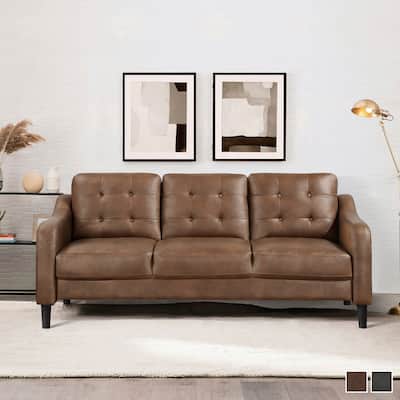 Reagan Polished Microfiber Living Room Sofa