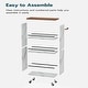 preview thumbnail 5 of 3, Kitchen Carts on Wheels with Storage - 5.9"D x 15.7"W x 32.9"H