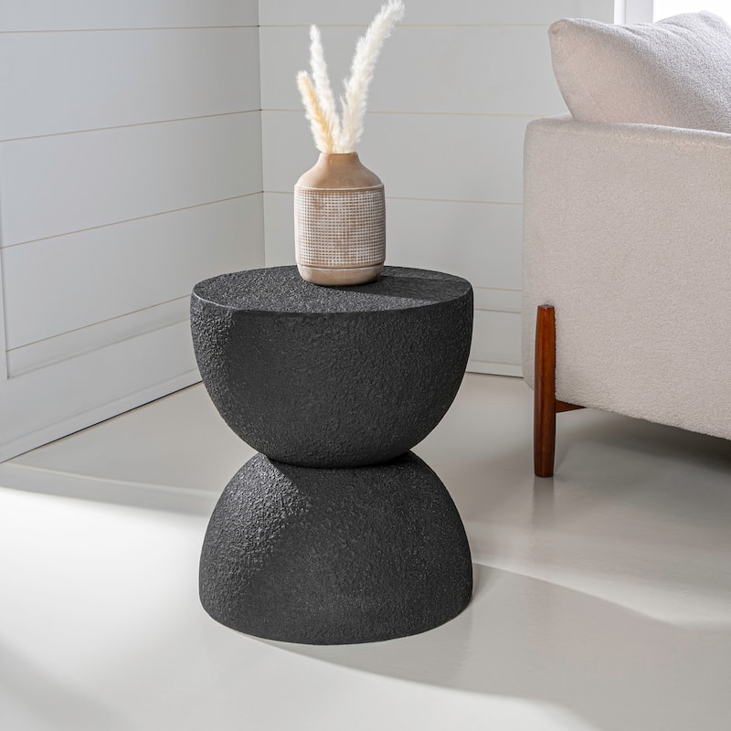 Louisa 18" Mid-Century Modern Drum Accent Table , by JONATHAN Y