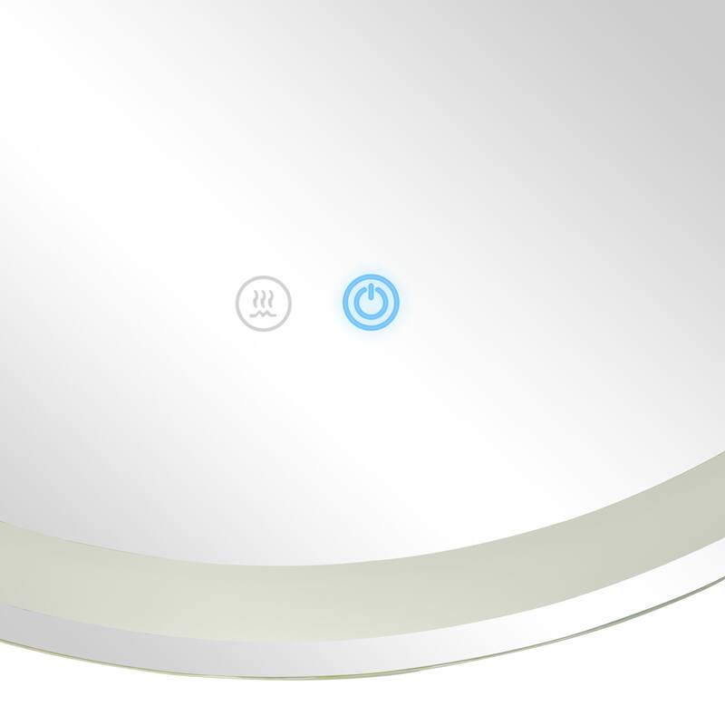 Silver Glass Room Anti Fog Mirror with LED Light - 32 x 1 x 32