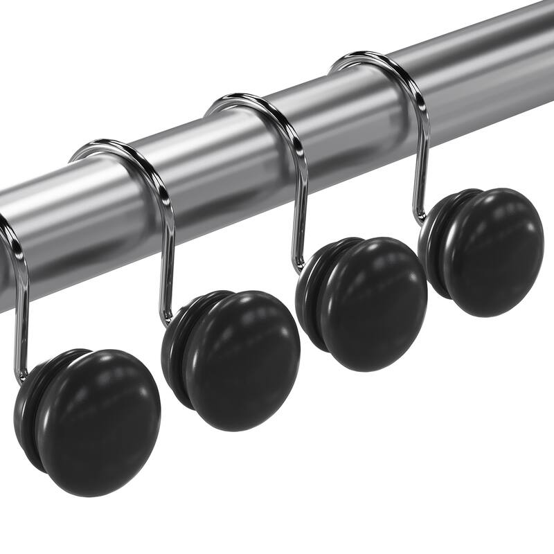 Creative Scents Shower Curtain Hooks - Set of 12 - Black