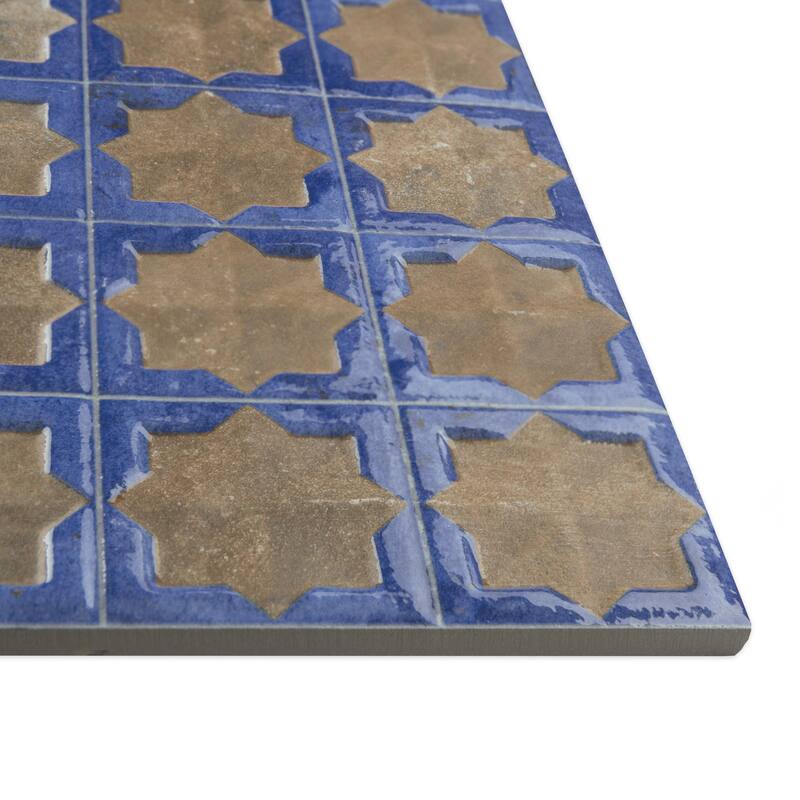 Merola Tile Tetuan Astre Terra Cobalt 12-1/8" x 21-7/8" Porcelain Wall Tile
