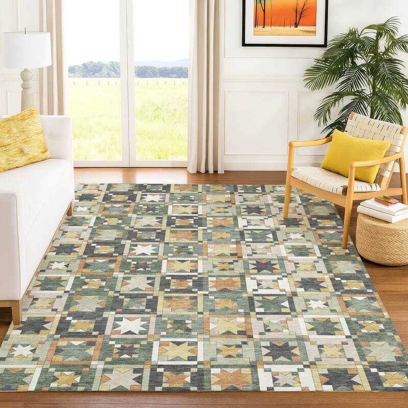 Machine Washable Indoor/ Outdoor Global Goddard Chantille Rug