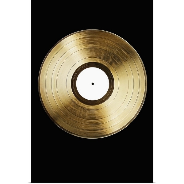 "A gold record on a black background" Poster Print